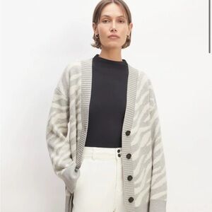 Everlane The Alpaca Tiger Jacquard Cardigan, S